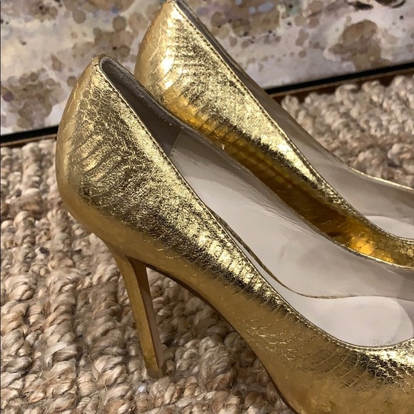 Michael Kors GOLD snake embossed heels - Picture 7 of 7
